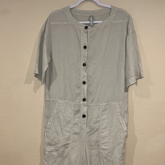 ISCHIKO made in Germany size 1 gray pocket button front thin jumpsuit US 6/8 - Picture 2 of 8